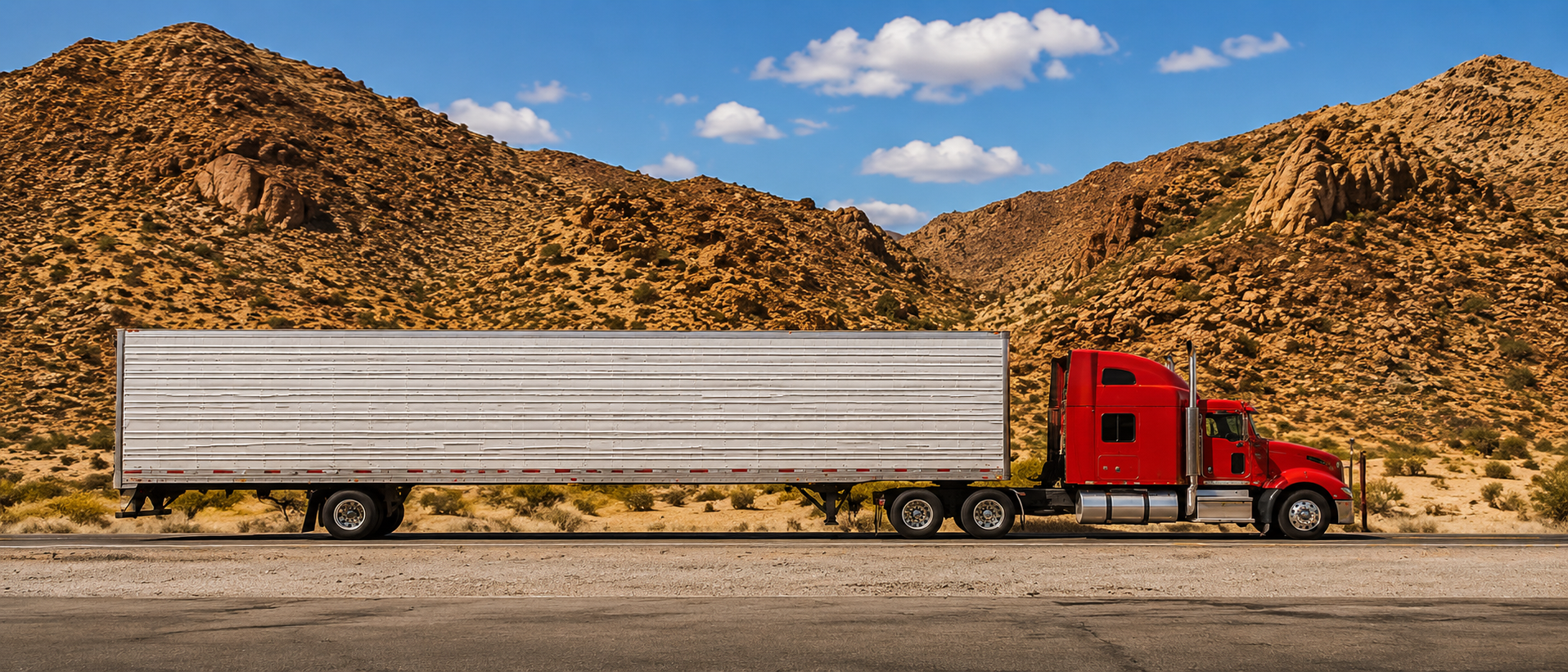 Truck on highway corridor